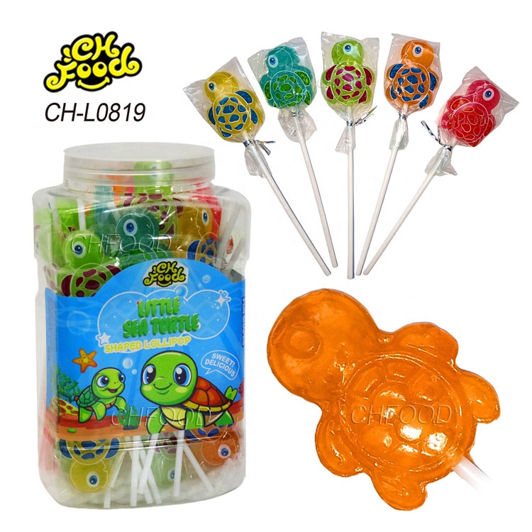 Wholesale Hot Selling Cartoon Marine Animal Crab Octopus Seahorse Turtle Shape Lollipop Hard Candy Sweets