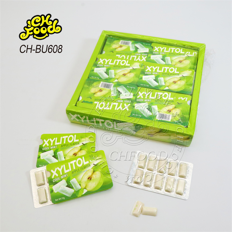 Crispy Green apple Mint Flavor Chewing Gum in Box Wholesale and OEM