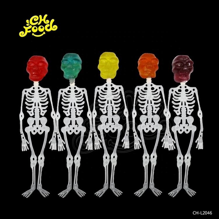 CHFOOD halal Customized Pin Pon Lollipop Skull candy/ Skeleton Toy Candy CH-L2046A