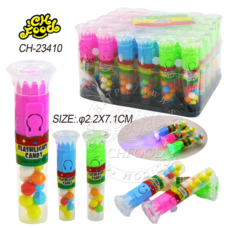 2024 New Hot Selling Cheap Small Mix Color Plastic Diamond Shape Flashlight Toy Candy for Kids Funny Toy with Candy Sweets