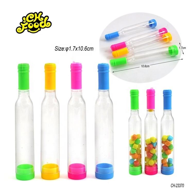 Plastic Container Empty Chewing Gum Candy Bottle With Flip Top Cap