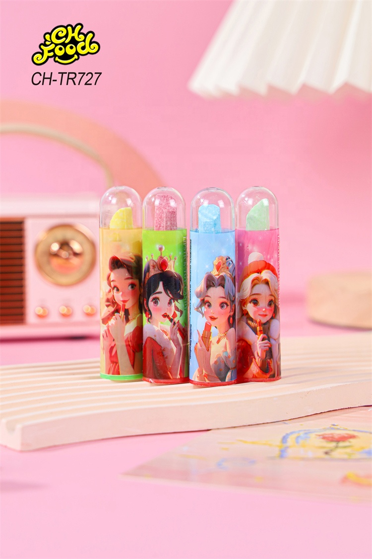 LOW MOQ Plastic Lipstick Toy with Fruit Flavor Tablet Candy for Kids