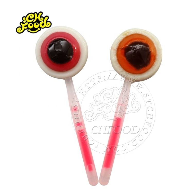Halloween Devil's Eye shaped Fluorescent Glowing Neon Lollipop Fruit Flavor