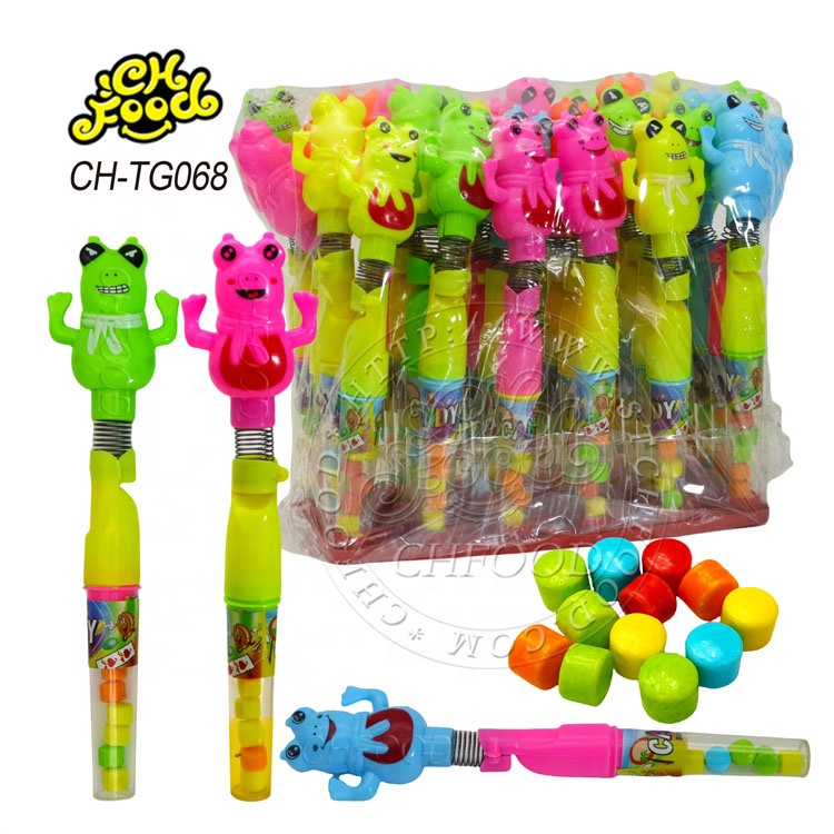 Plastic Finger Frog Shape Spring Rocking Toys Candy