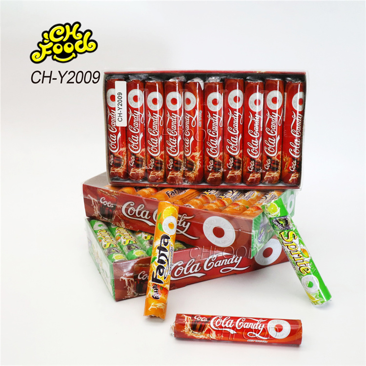 OEM and Wholesale Halal Cheap Soda Flavor Cola Orange Lemon Roll Tablet Pressed Candy Sweets