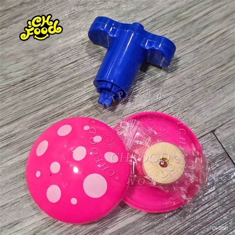 Mushroom Shape Spinning Top/Gyro Toy With Whistle Tablet Candy