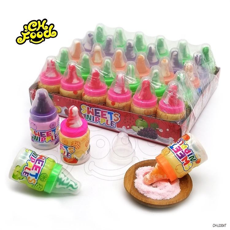 30pcs Nipple Shape Hard Candy With Sour Powder Candy Mix Fruit Flavor
