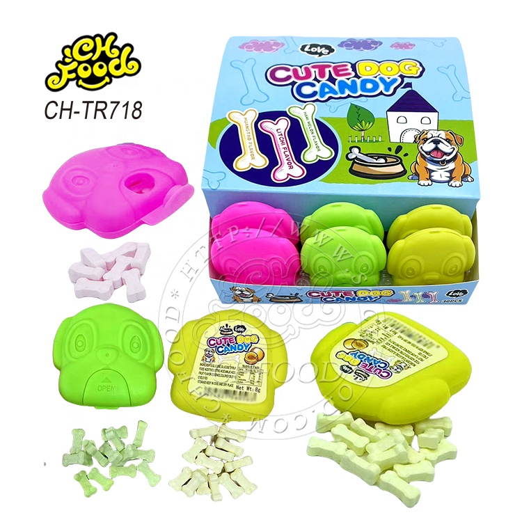 Wholesale LOW MOQ Small Cheap Plastic Cute Cartoon Dog Toy Candies for Kids