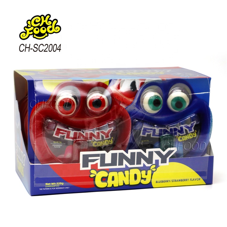 Hallowmas Fruit Flavor 3D Tongue and Eyeball Gummy Candy Sweets Low MOQ Wholesale Halal Funny Face Candy