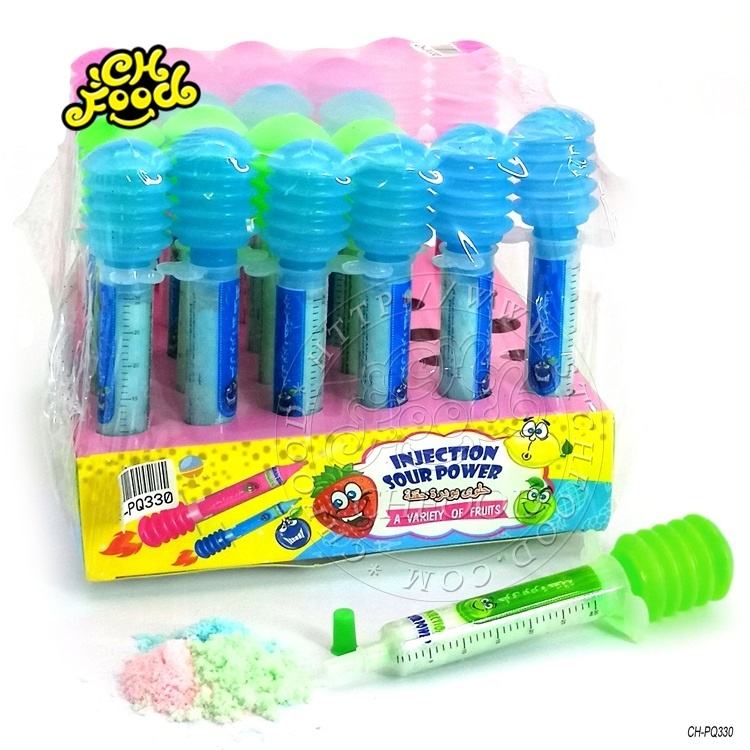 Novelty Fruit Flavor Sour Powder Candy Syringe Toy Candy