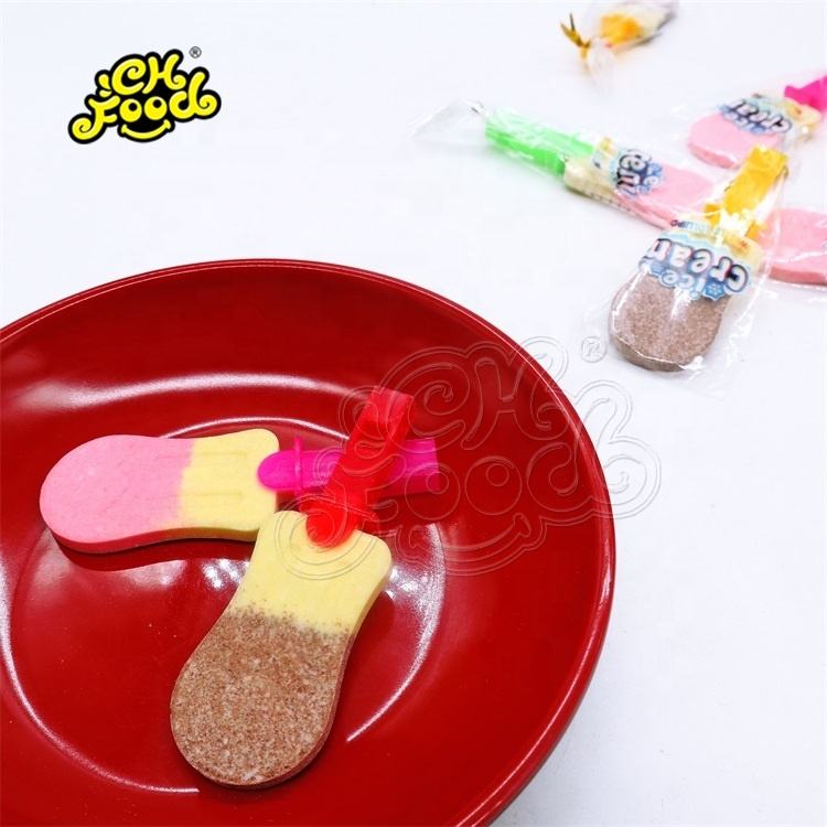 Strawberry /coffee And milk Flavour Ice Cream Shape Press Candy With Whistle/Lollipop candy CH-Y2215