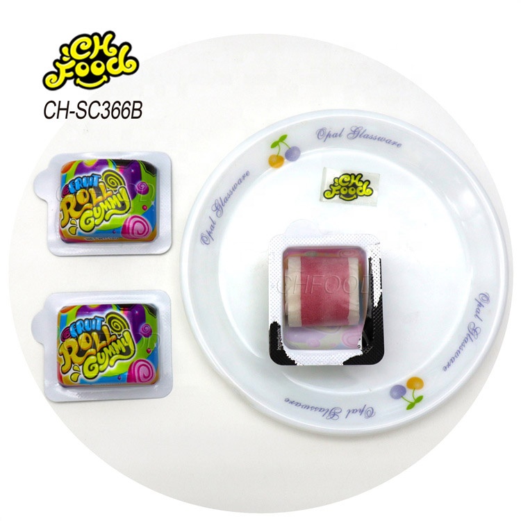 Halal Fruit Flavor Roll Gummy Candy in Glass Bear Bottle Factory Wholesale and OEM Soft Candy Sweets for Kids