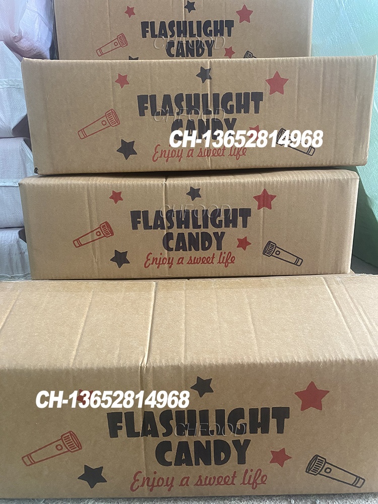 2024 New Hot Selling Cheap Small Mix Color Plastic Diamond Shape Flashlight Toy Candy for Kids Funny Toy with Candy Sweets