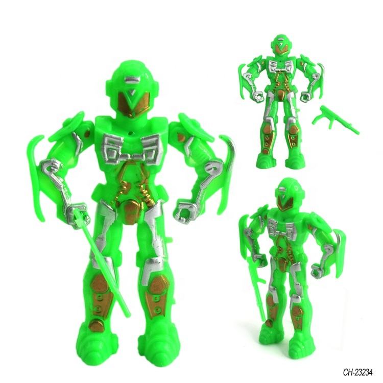 DIY Kids Cheap Plastic Small Robot With Gun Toy Promotion Toy