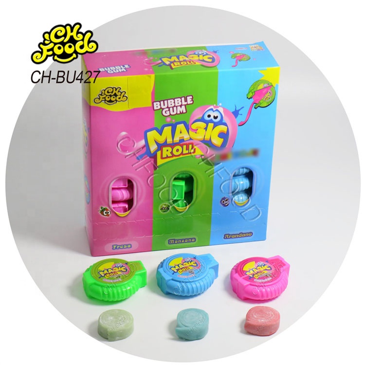 Wholesale and Custom New Hot Selling Mix Fruit Flavor Roll Bubble Gum OEM Halal Gum Candy Sweets Snack Food