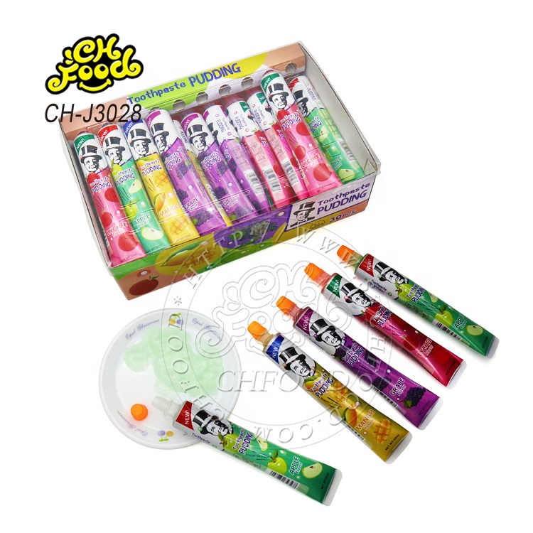 Wholesale Fruit Flavor Toothpaste Shape Jelly Candy for Children OEM China Jelly Pudding Candy Sweets Halal Pop
