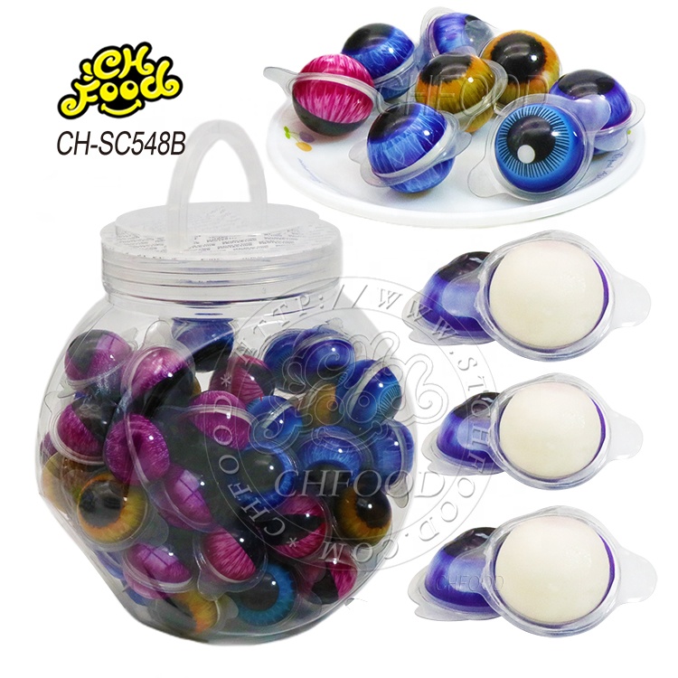 Halal Eye Shape Fruit Jelly Filled Gummy Candy Sweets Soft Candy