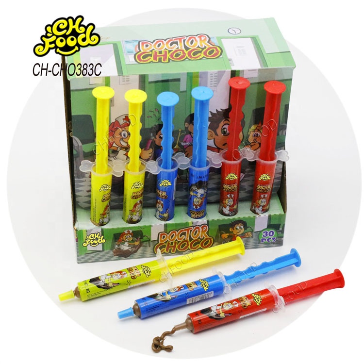 Wholesale and Custom Chocolate Jam Syringe Candy Toys for Kids Chocolate Pen Liquid Candy Sweets