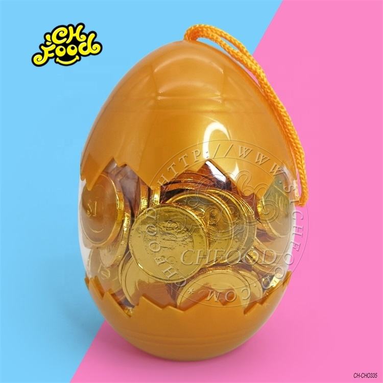 Wholesale High Quality 120pcs Chocolate Gold Coin In Egg Bottle Confectionery