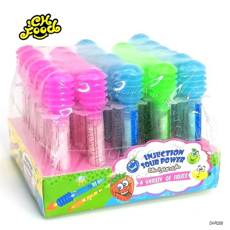 Novelty Fruit Flavor Sour Powder Candy Syringe Toy Candy