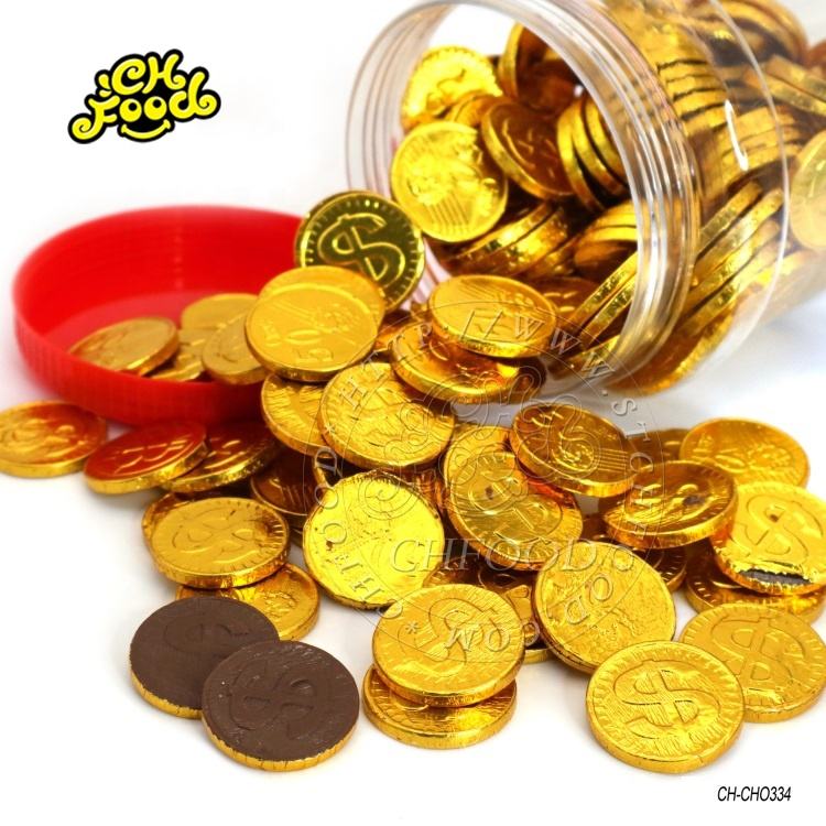 Halal Gold Coin Chocolate Coin Candy In Jar