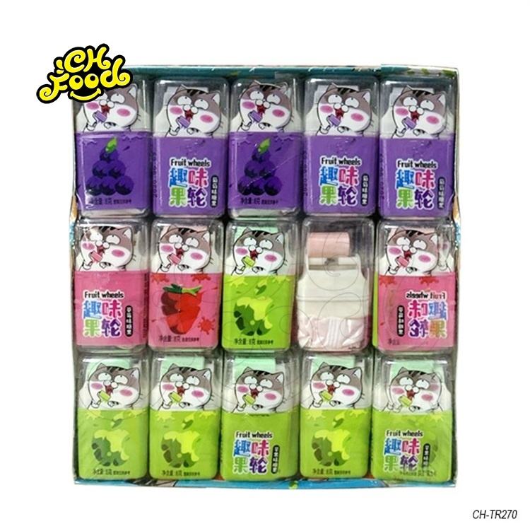 Novelty Fruit Flavor Roller Toy Candy/Tablet Candy With Sour Powder