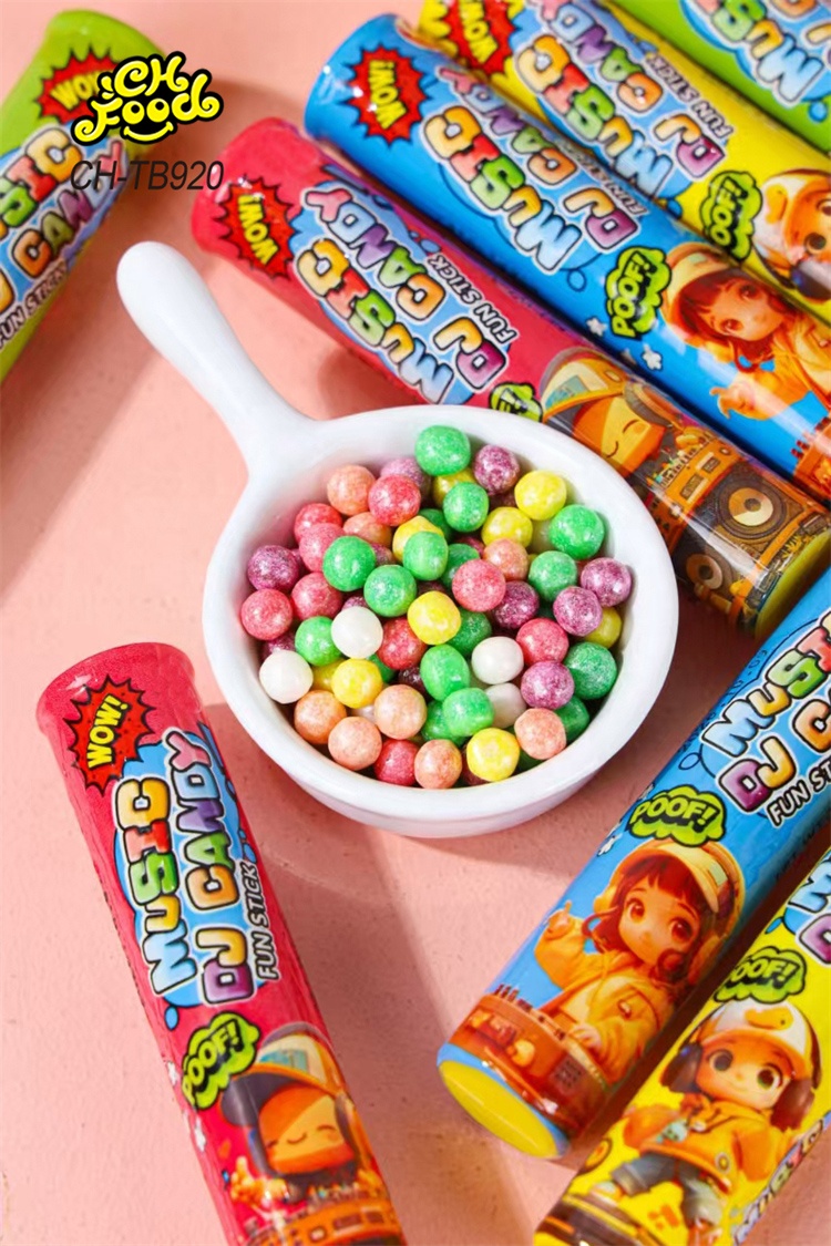 Wholesale Low MOQ Music DJ Candy Plastic Voice Toy With Sweet Tablet Hard Candy for Kids