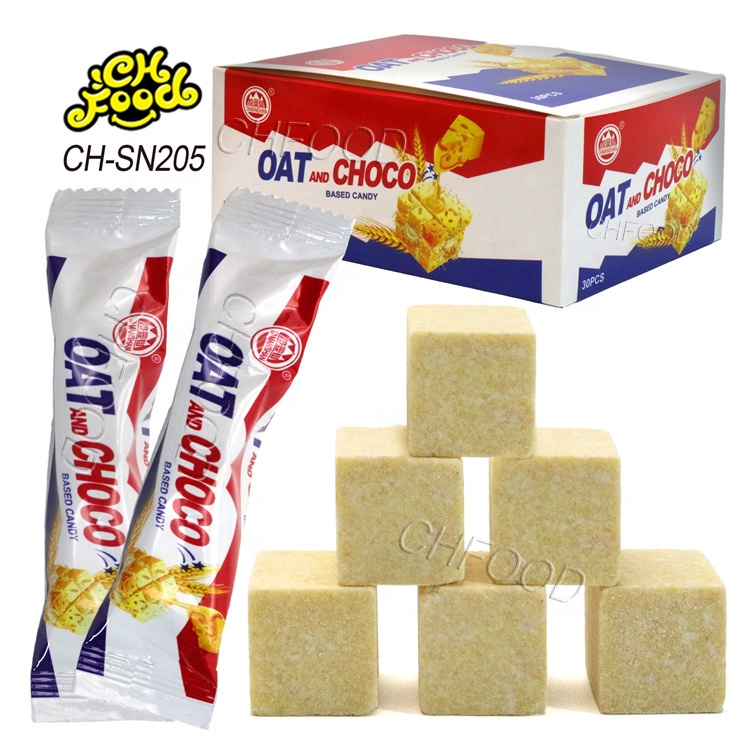 Wholesale and Custom Oat Choco Milk Cube Tablet Hard Candy Sweets Snack Food Halal Candy