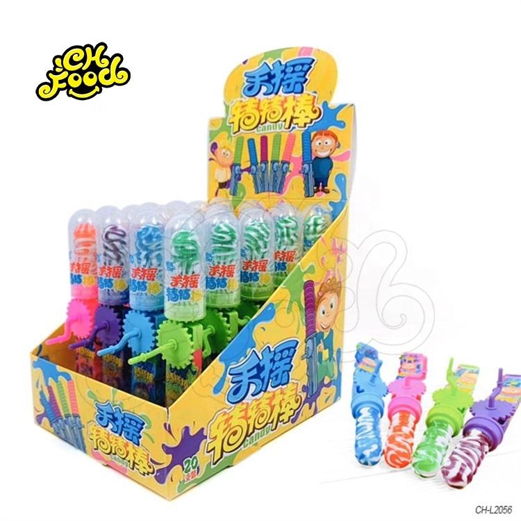 Novelty Plastic Big Size Manually Rotate Lollipop Toy Hard Candy
