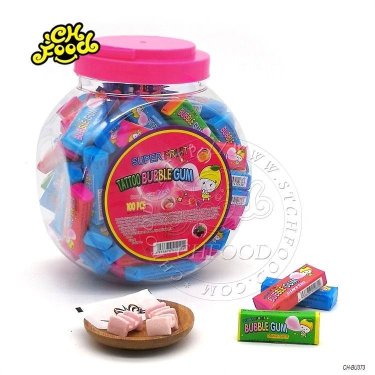 Bottle Packing Tattoo Bubble Gum 3pcs Mix Fruit Flavor
