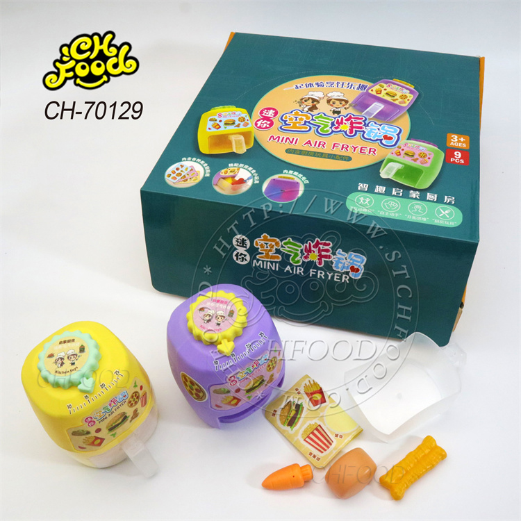2024 Novelty Hot Sale Funny Plastic Electric Light Mini air Fryer Kitchen Toy for Kids
