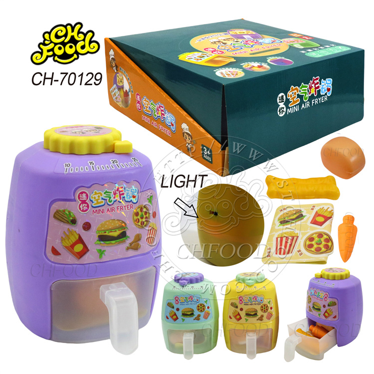 2024 Novelty Hot Sale Funny Plastic Electric Light Mini air Fryer Kitchen Toy for Kids