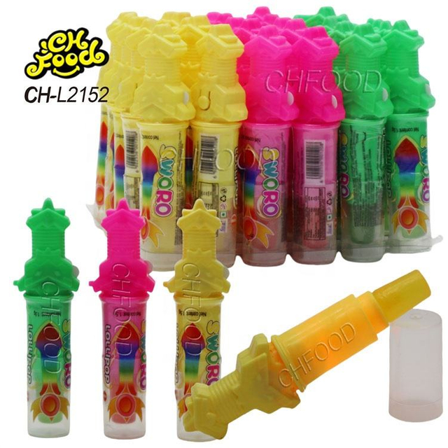 OEM Electric Light Toy Plastic Chinese Weapons with Fruit Flavor Hard Candy Lollipop Wholesale Candy Toy for Boy