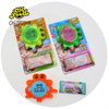 Wholesale Frog Shape Flying Saucer Toy with Tattoo Sticker Bubble Gum Chewing Halal Candy Sweets Toy Candy for Children