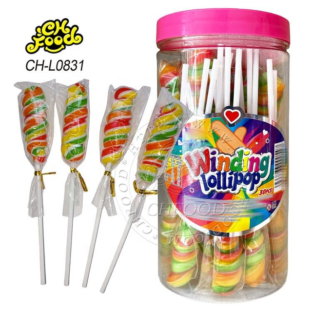 handmade Rainbow spiral twisty swirl stick lollipop candy sweets confectionery