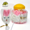 Custom Halal Fruit Flavor Pink Rabbit Animal Shape Gummy Soft Candy Sweets Lollipop for Kids