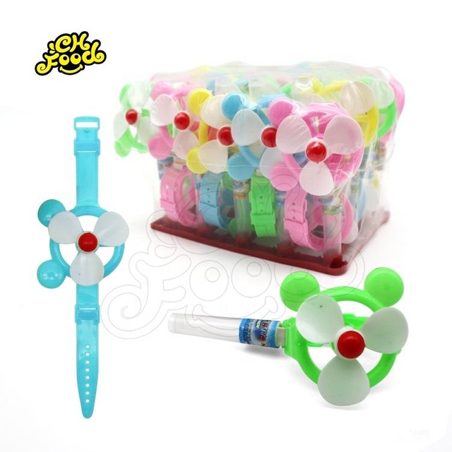 China Hot Cheap Plastic Cartoon Fan Watch Candy Toy Sweet for Kids