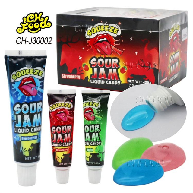 Wholesale Low MOQ Fruit Flavor Toothpaste Squeeze Sour Jam Liquid Candy Sweets