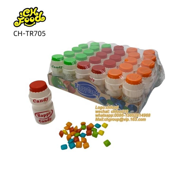 Happy Candy Chewing Gum in Small Yogurt Bottle