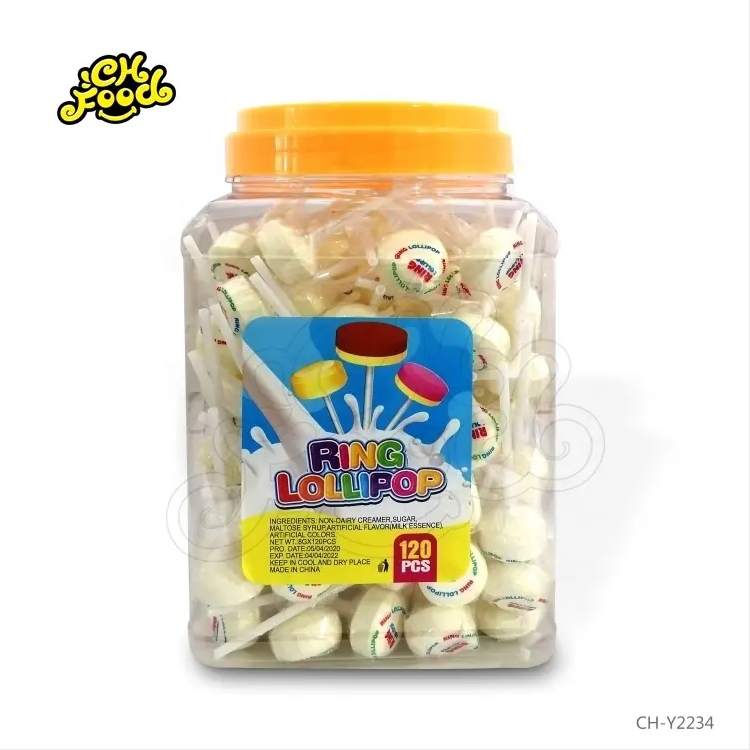 120PCS Ring Lollipop Milk Tablet Candy