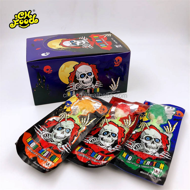 Funny Halloween Luminescent Skeleton Skull Candy