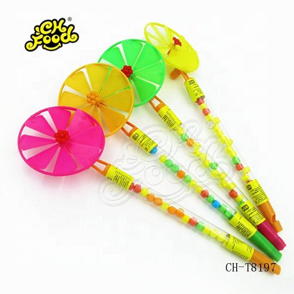 Big Windmill Whistle Toy Candy / Plastic Windmill Toy Candy