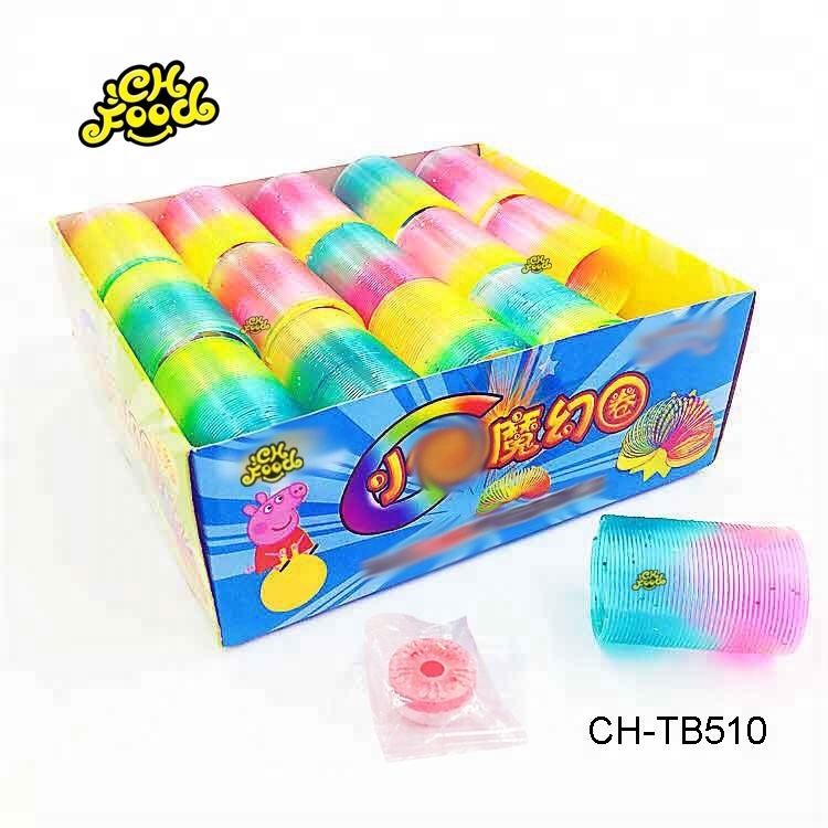 Magic Rainbow Spring Toy With Whistle Candy