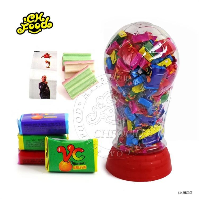Tattoo Bubble Gum in Football Cup Bottle Mix Fruit Flavor Chewing Gum