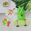 Wholesale and OEM Cartoon Animal Shape Scooter Toy with Fruit Flavor Tablet Candy and Tattoo for Kids