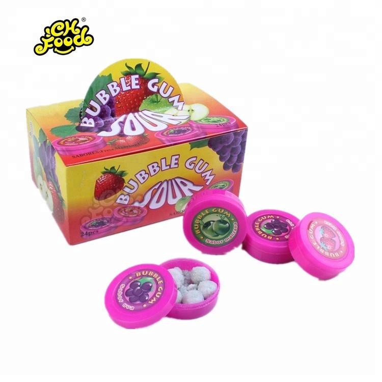 Sour Bubble Gum/Sour Powder candy with chewing gum balls candy