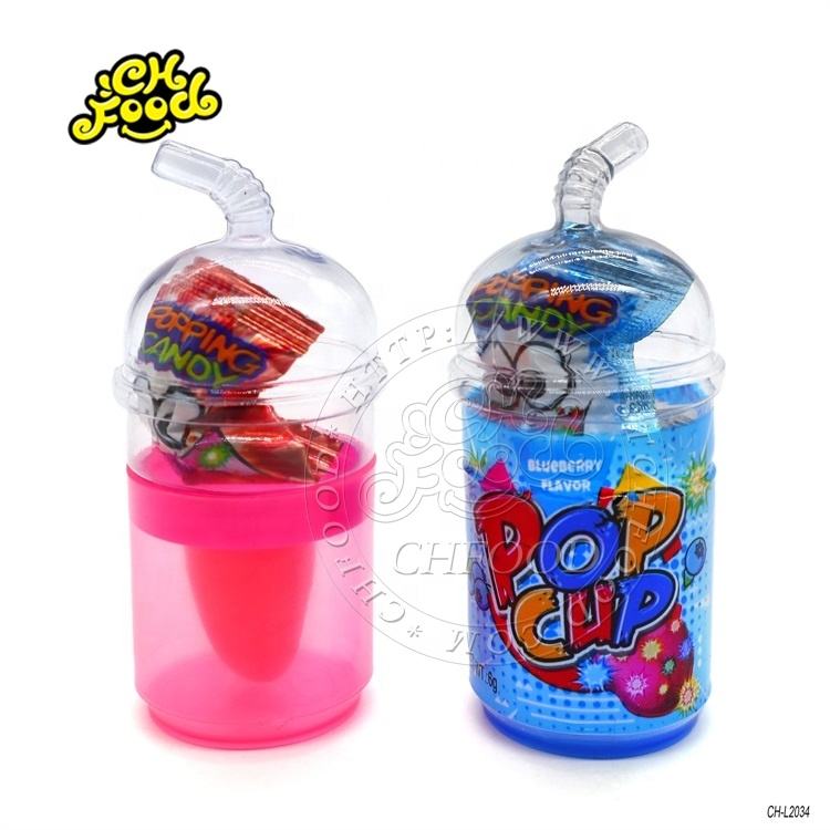 Juice Cup Toy Candy Nipple Shape Lollipop With Popping Candy