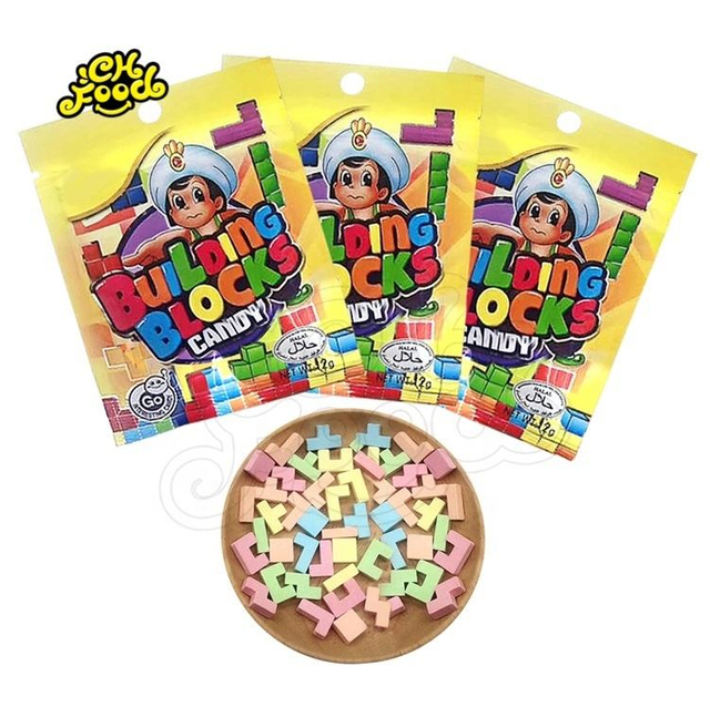 Halal DIY 3D Fruit Flavor Building Blocks Tablet Sweet Candy In Bulk