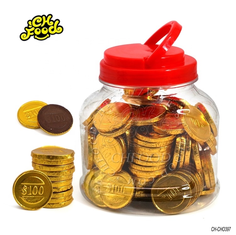Chinese Manufacturer Chocolate Gold Coins In Jar