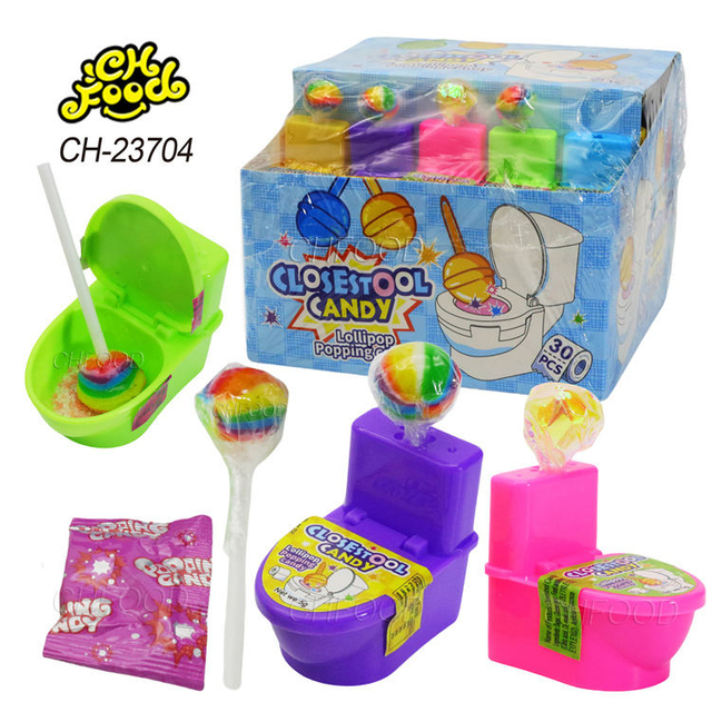 China New Toilet Toy with Lollipop and Popping Candy Halal